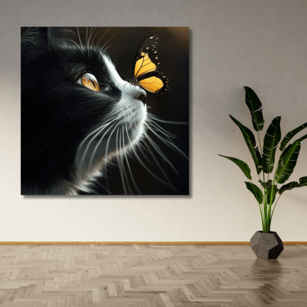 Cat and butterfly
